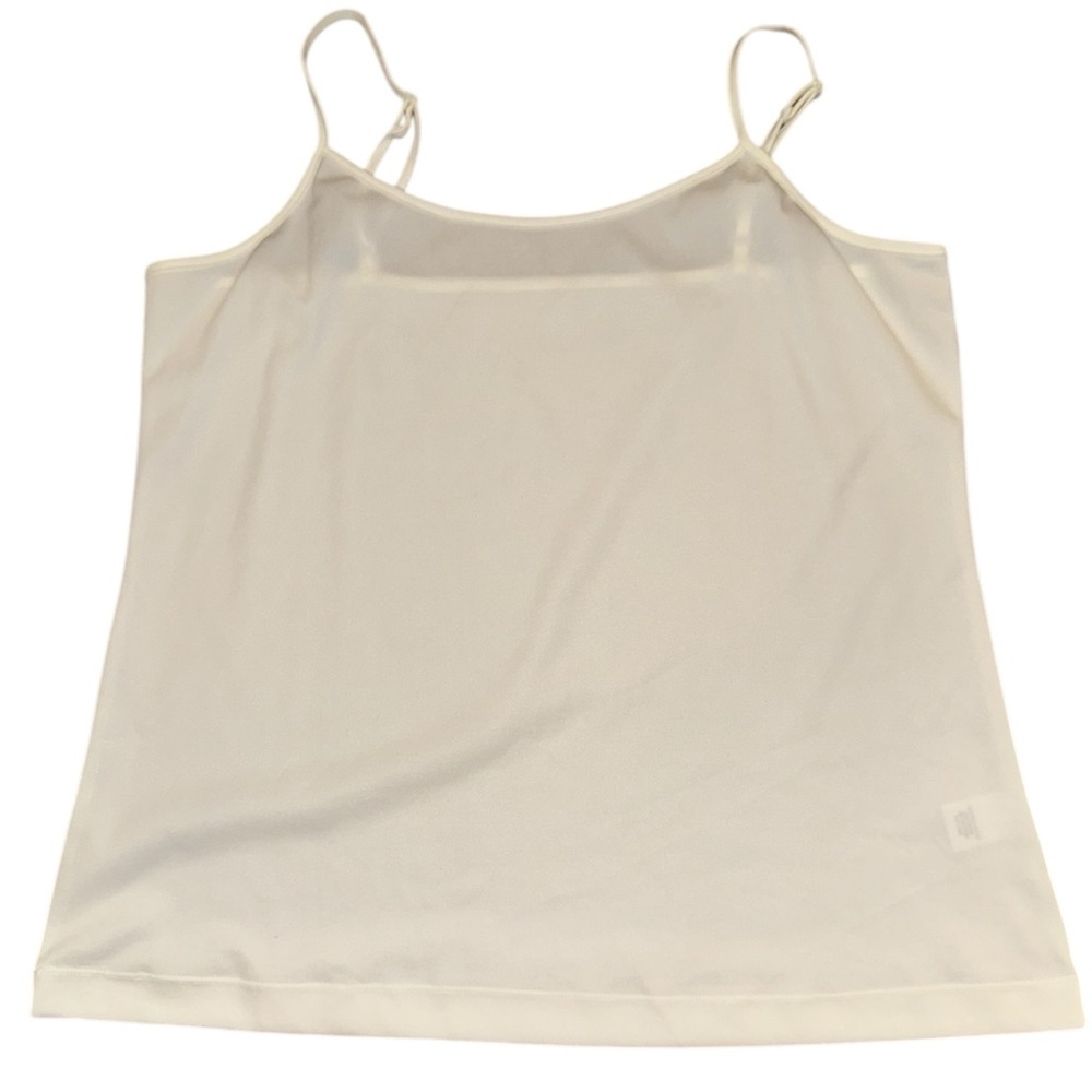 White Silky Spaghetti Strap Lightweight Tank Top L